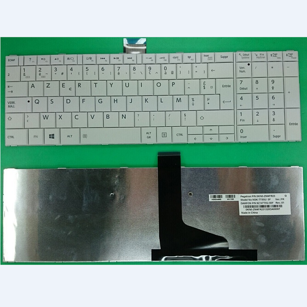 Keyboard Toshiba Satellite C850 C850D C855 C855D C870 C875D C875 FR white