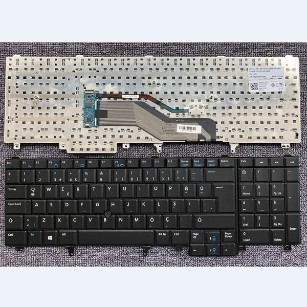 Keyboard Dell Latitude E6520 E6530 E6540 E5520 E5530 Turkish black with pointer