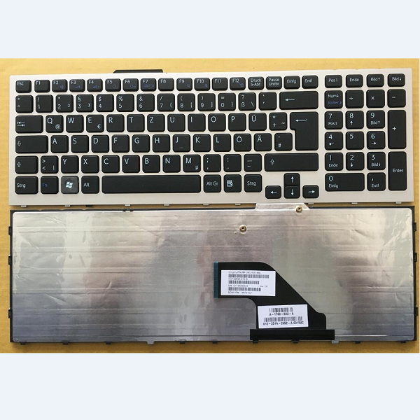 Keyboard Sony Vaio VPC-F VPC-F11 VPC-F12 VPC-F13 German black with silver frame 