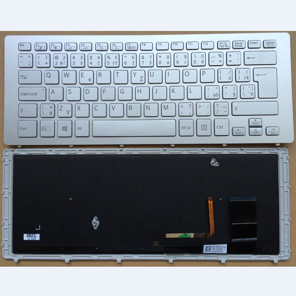 Keyboard Sony SVF15N SVF15N18SCS SVF15N28SCS SVF15N29SCS CS(SK) silver with frame with backlit 